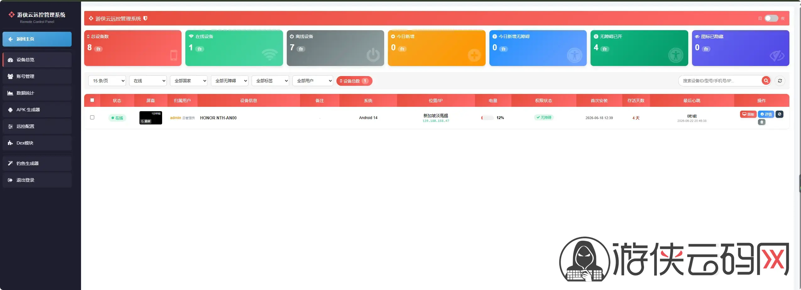 图片[3] - [通讯录+即时通讯+远控]2026最新游侠云多模式双端通讯录/即时通讯/安卓远控系统源码 - 65gw博客-陆伍技术分享_源码软件与干货教程平台